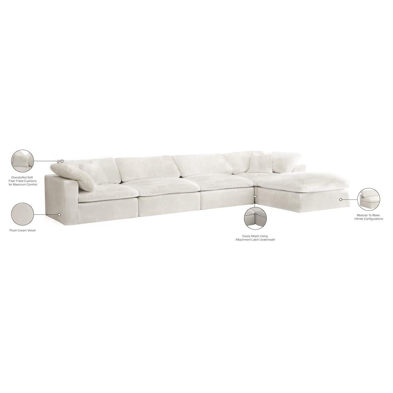 Meridian Furniture Cozy Comfort Modular Sectional