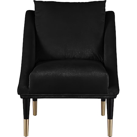 Contemporary Elegante Accent Chair Black Velvet