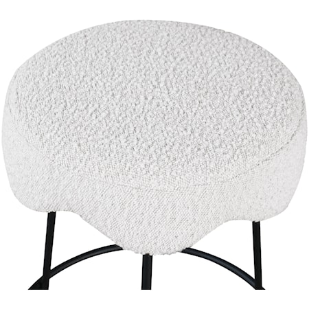 Upholstered Cream Boucle Counter Stool