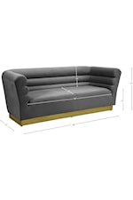 Meridian Furniture Bellini Contemporary 3-Piece Black Velvet Living Room Group