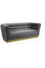 Meridian Furniture Bellini Contemporary 3-Piece Black Velvet Living Room Group