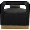 Meridian Furniture Armani Black Velvet Accent Chair with Gold Base