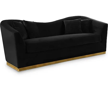 Contemporary Arabella Sofa Black Velvet