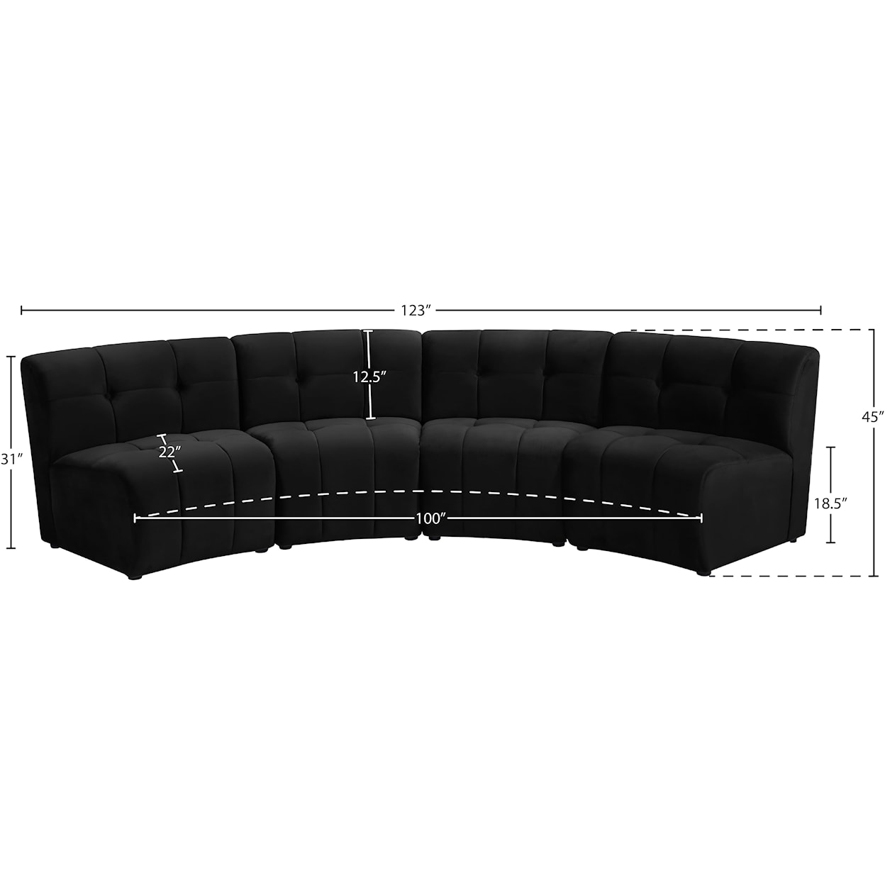 Meridian Furniture Limitless 4pc. Modular Sectional