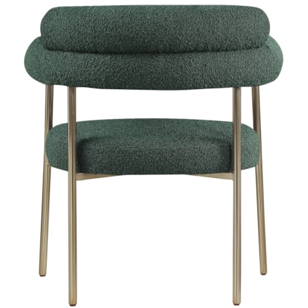 Fabric Dining Chair with Brass Iron Frame