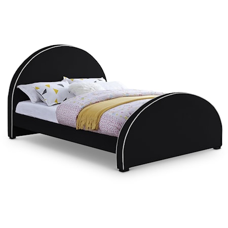 Contemporary Velvet Upholstered Queen Bed