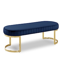 Lemar Navy Velvet Bench