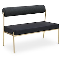 Carly Black Faux Leather Bench