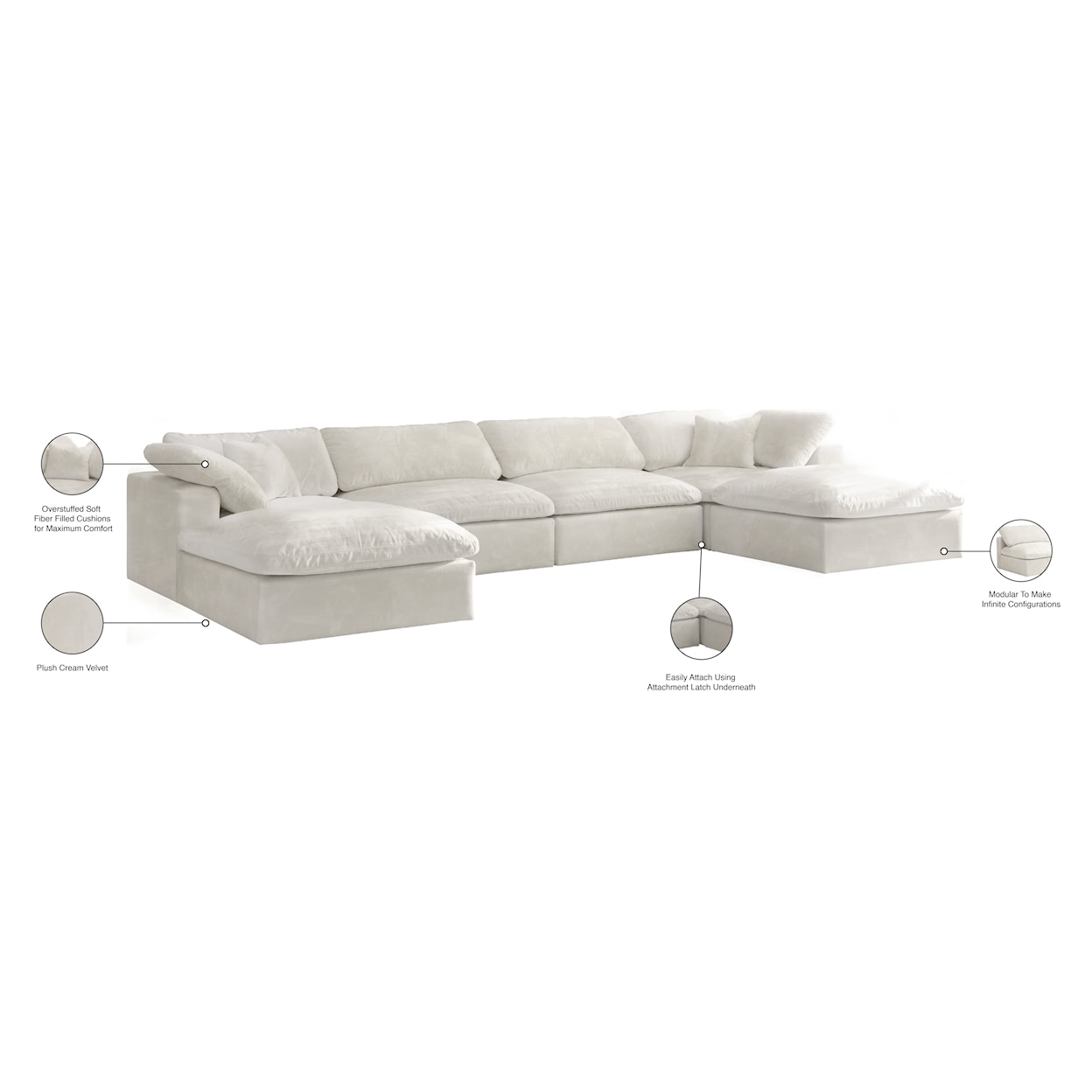 Meridian Furniture Cozy Comfort Modular Sectional