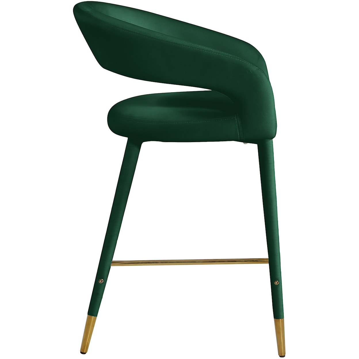 Meridian Furniture Destiny Upholstered Green Velvet Counter Stool