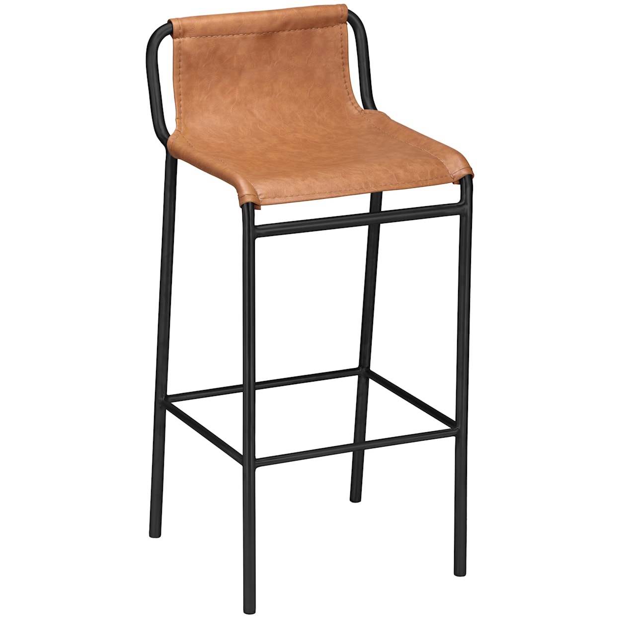Meridian Furniture Dax Cognac Faux Leather Counter Stool