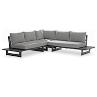 Maldives Grey Water Resistant Fabric Outdoor Patio Sectional (3 Boxes)