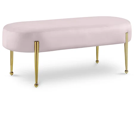 Gia Pink Velvet Bench