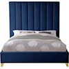 Meridian Furniture Via Queen Panel Bed with Channel Tufting