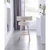 Meridian Furniture Fitzroy Upholstered Cream Velvet Counter Stool