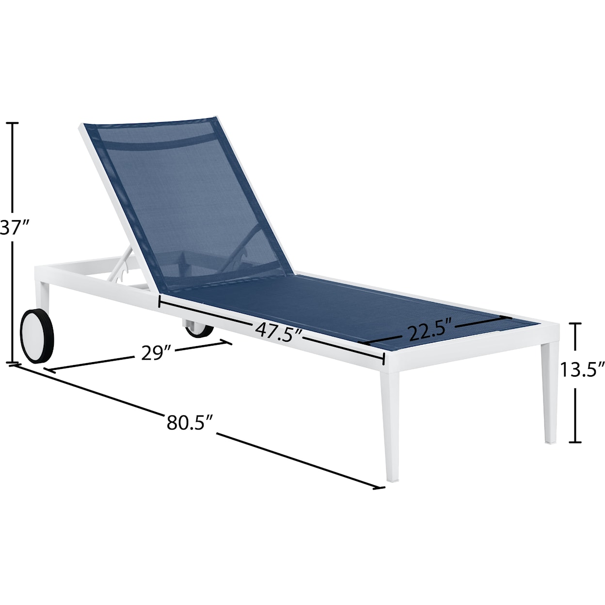 Meridian Furniture Nizuc Aluminum Mesh Chaise Lounge Chair