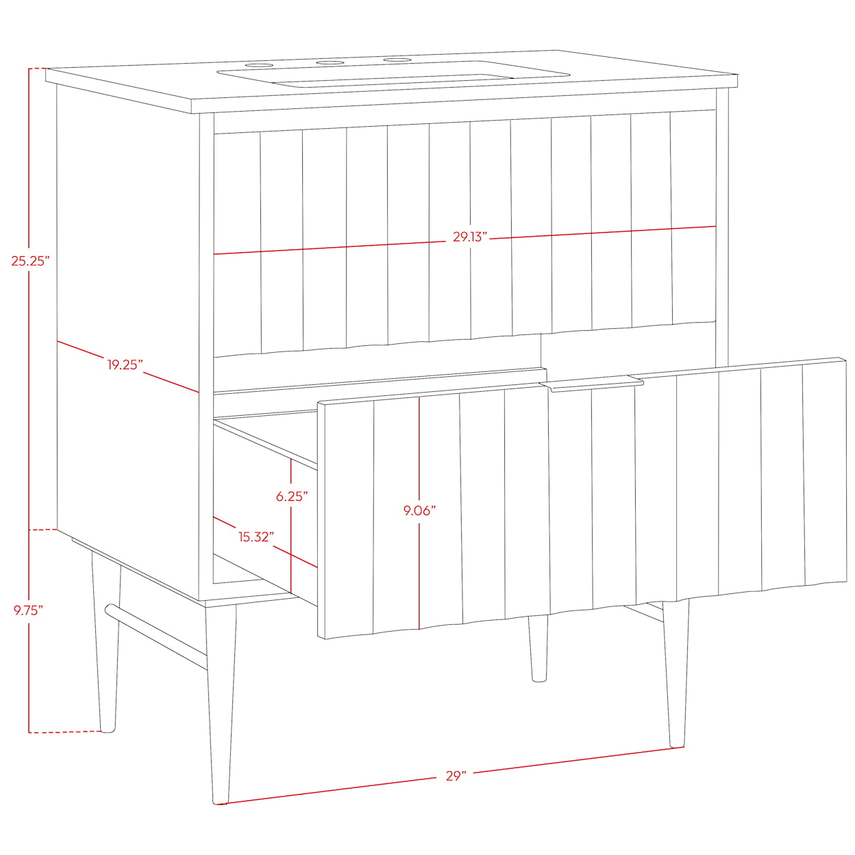 Meridian Furniture Modernist Bathroom Vanity