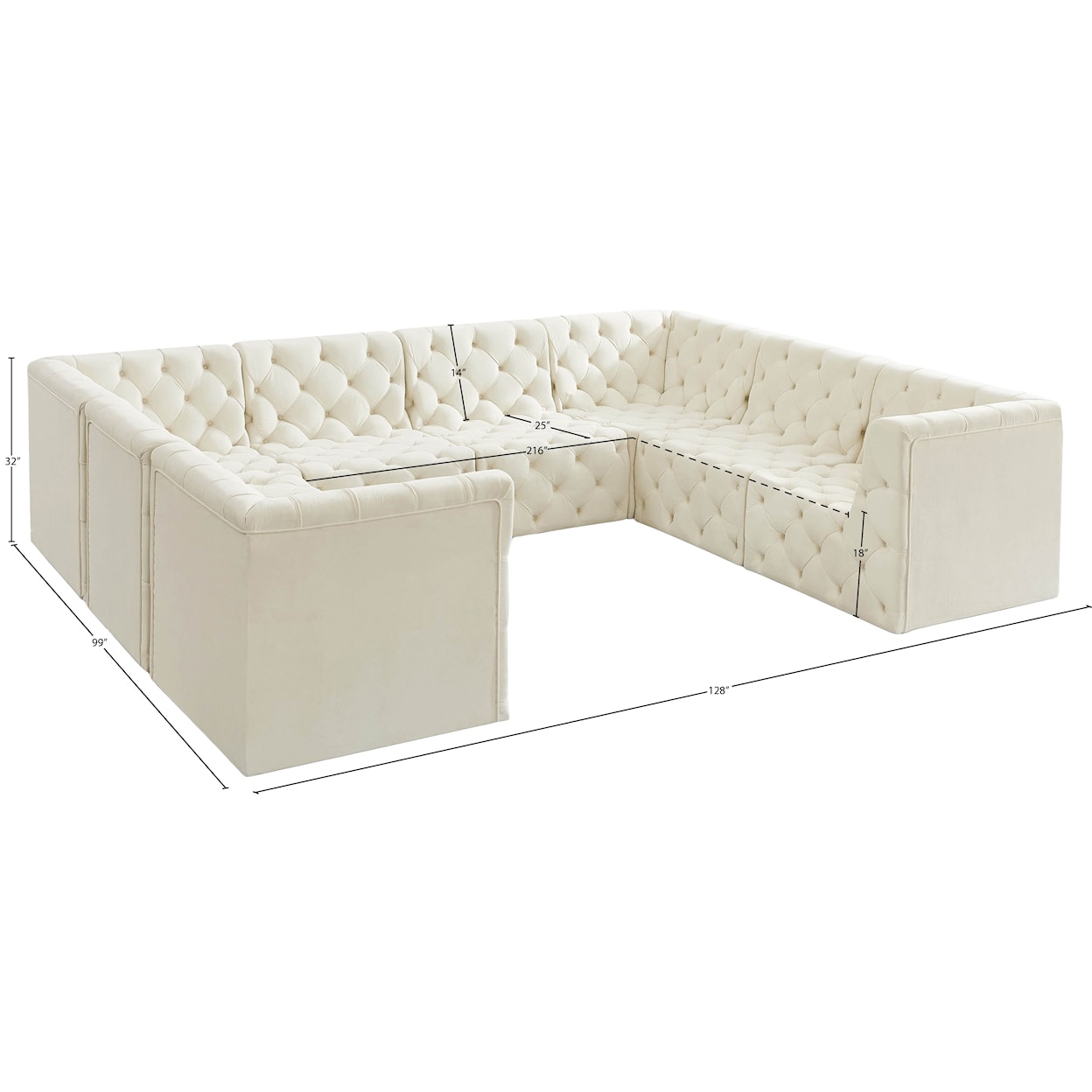 Meridian Furniture Tuft Modular Sectional