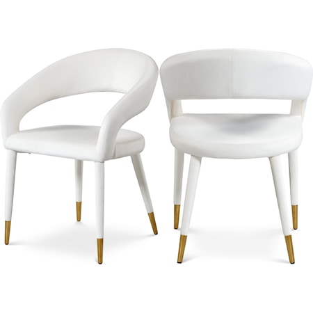 Upholstered Cream Velvet Dining Chair