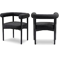 Hyatt Black Boucle Fabric Dining Chair