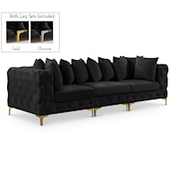 Tremblay Black Velvet Modular Sofa