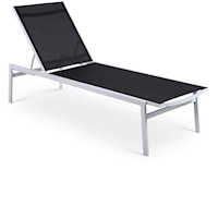 Santorini Black Resilient Mesh Water Resistant Fabric Outdoor Patio Aluminum Mesh Chaise Lounge Chair