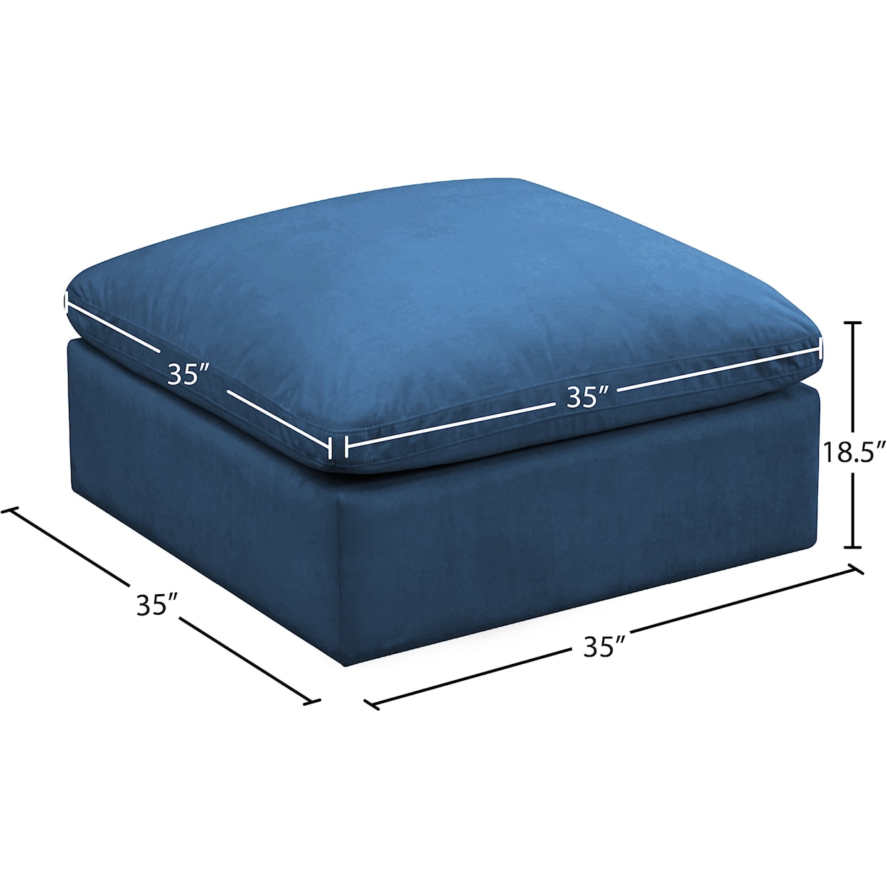 Meridian Furniture Plush Standard Comfort Modular Ottoman