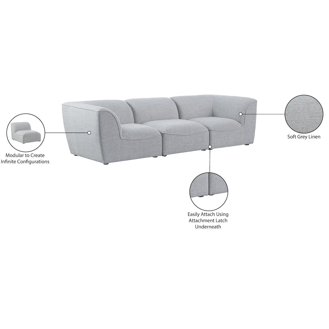 Meridian Furniture Miramar Modular Sofa