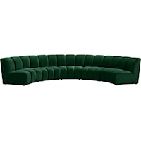 Infinity Green Velvet 5Pc. Modular Sectional