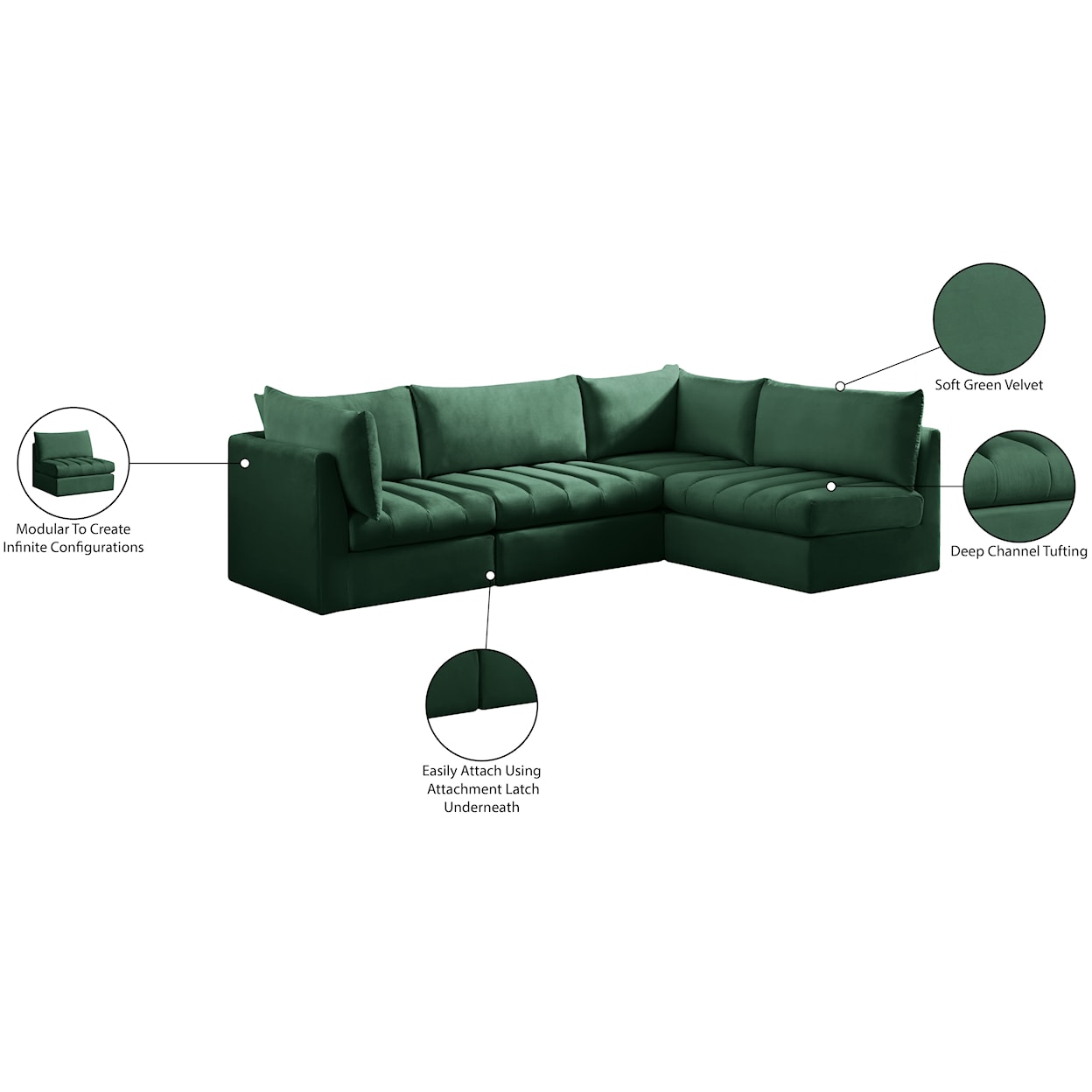 Meridian Furniture Jacob Modular Sectional