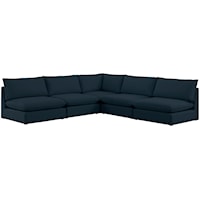 Mackenzie Navy Durable Linen Textured Modular Sectional