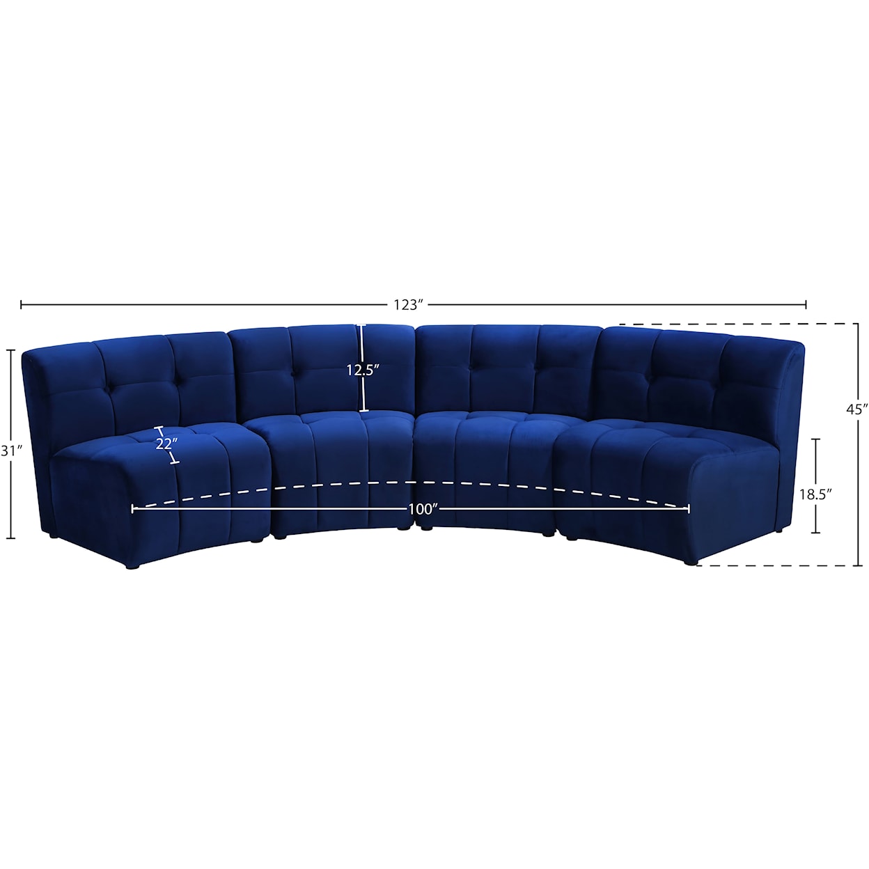 Meridian Furniture Limitless 4pc. Modular Sectional