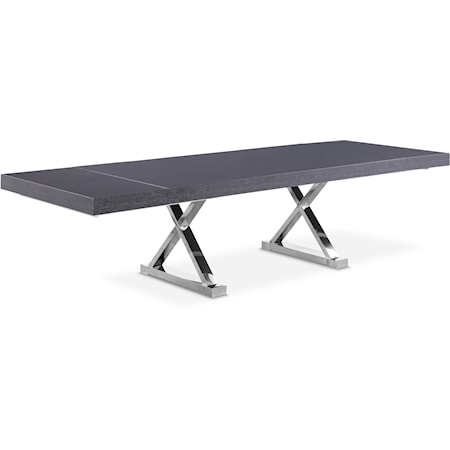 Contemporary Excel Extendable Dining Table Grey Oak Lacquer