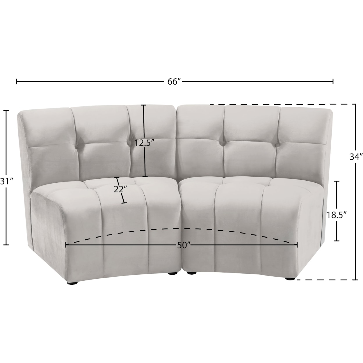 Meridian Furniture Limitless 2pc. Modular Sectional