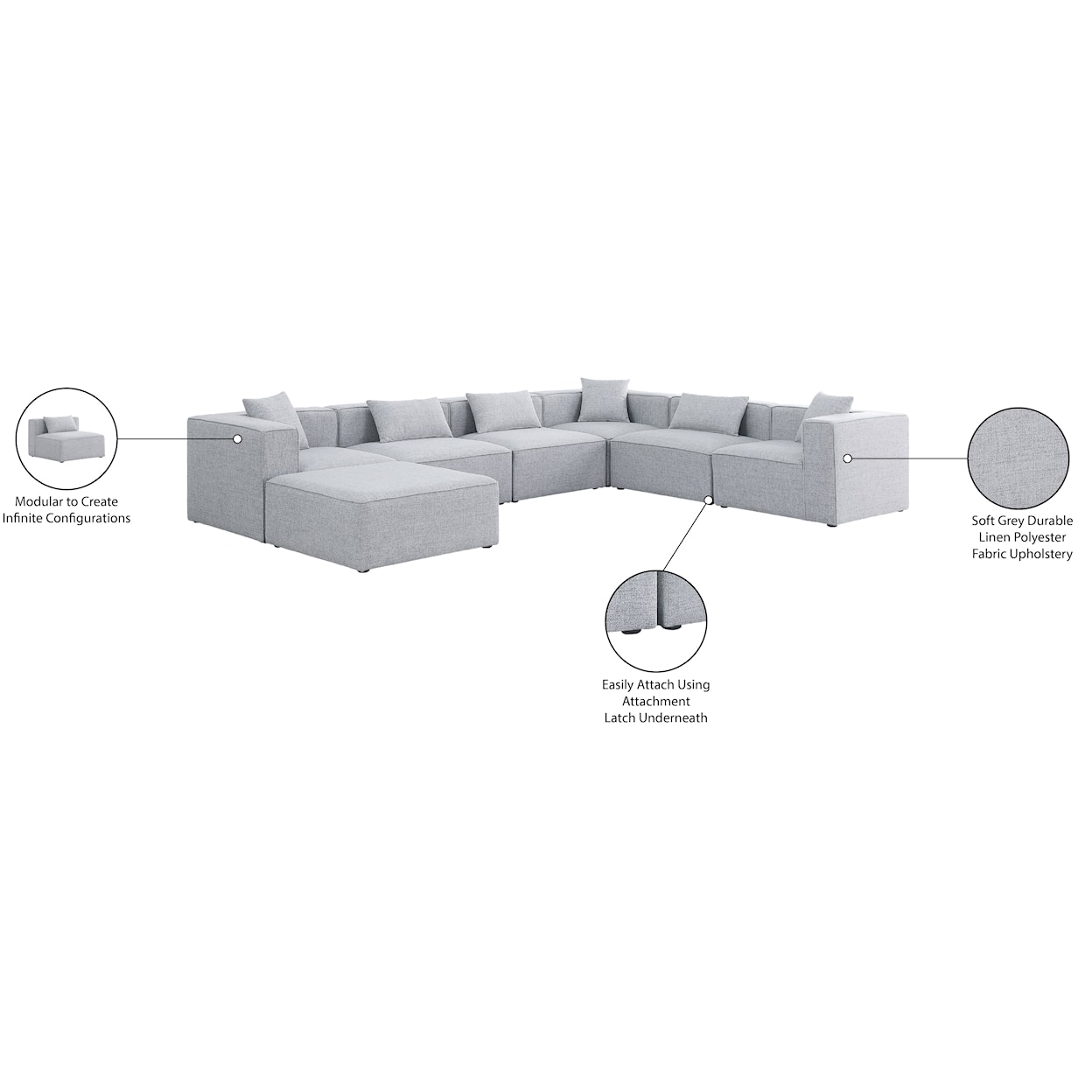 Meridian Furniture Cube Modular Sectional