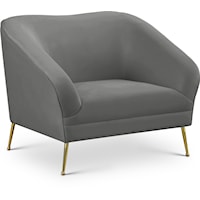 Hermosa Grey Velvet Chair