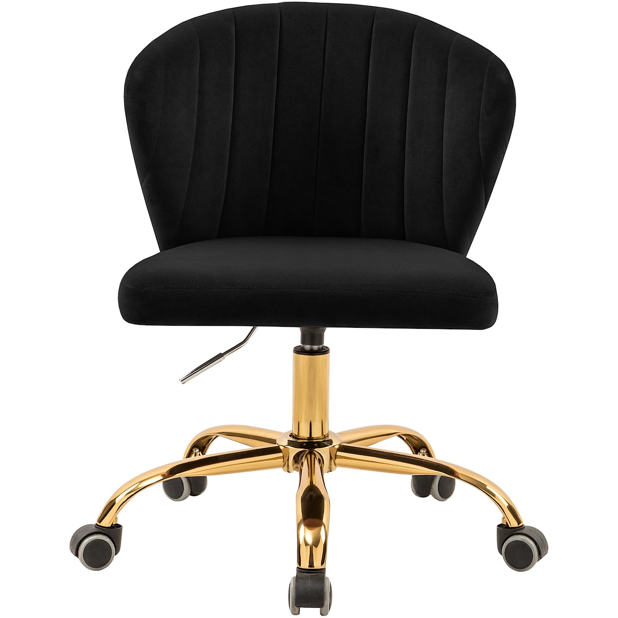 Meridian Furniture Finley Black Velvet Office Chair with Gold Base