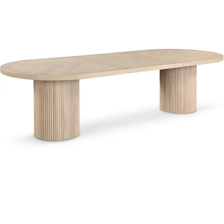 Contemporary Natural White Oak Dining Table with Table Leaves