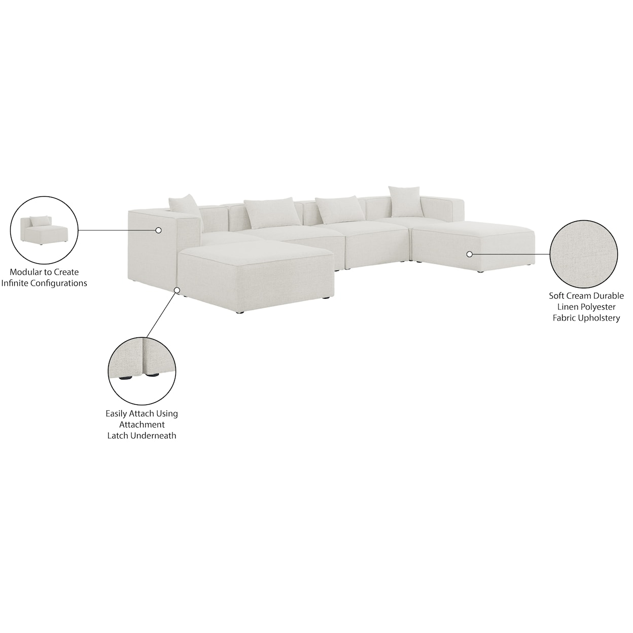 Meridian Furniture Cube Modular Sectional