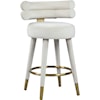 Meridian Furniture Fitzroy Upholstered Cream Velvet Counter Stool
