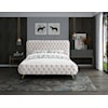 Meridian Furniture Delano Upholstered Cream Velvet Queen Bed
