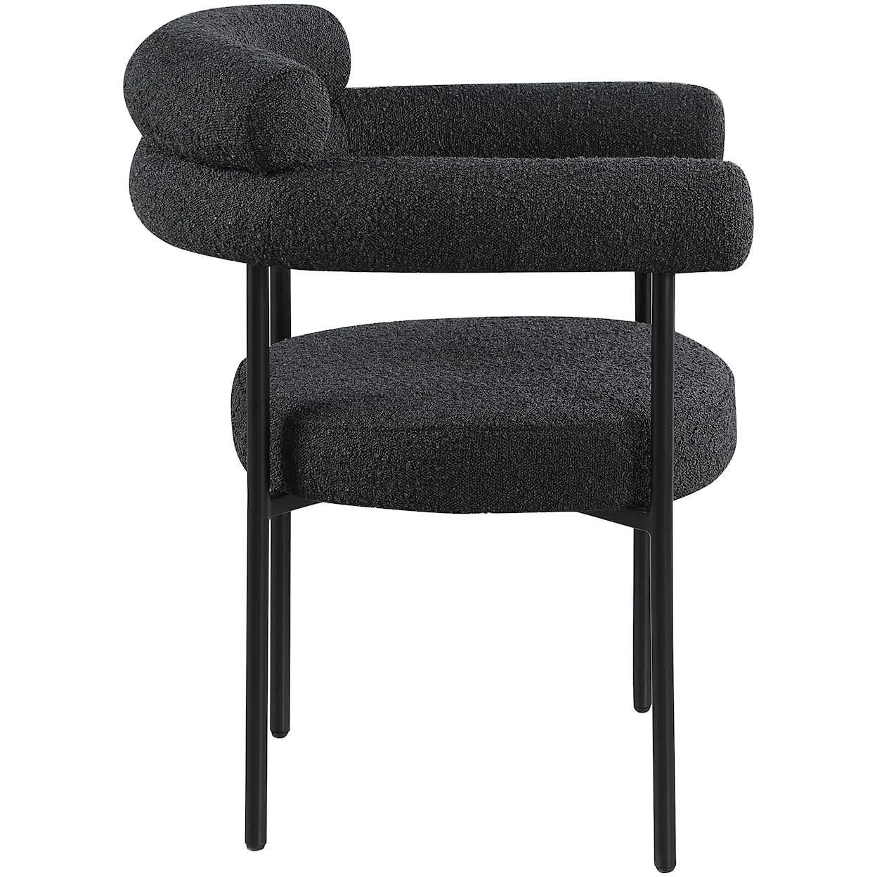 Meridian Furniture Blake Fabric Dining Chair with Black Iron Frame