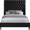 Meridian Furniture Fritz Upholstered Black Velvet Queen Bed 
