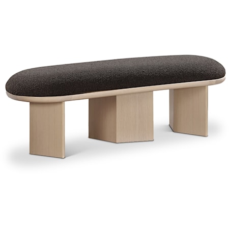 Wilshire Brown Boucle Fabric Bench