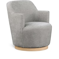 Clarita Light Grey Chenille Fabric Swivel Accent Chair