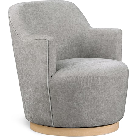 Clarita Light Grey Chenille Fabric Swivel Accent Chair
