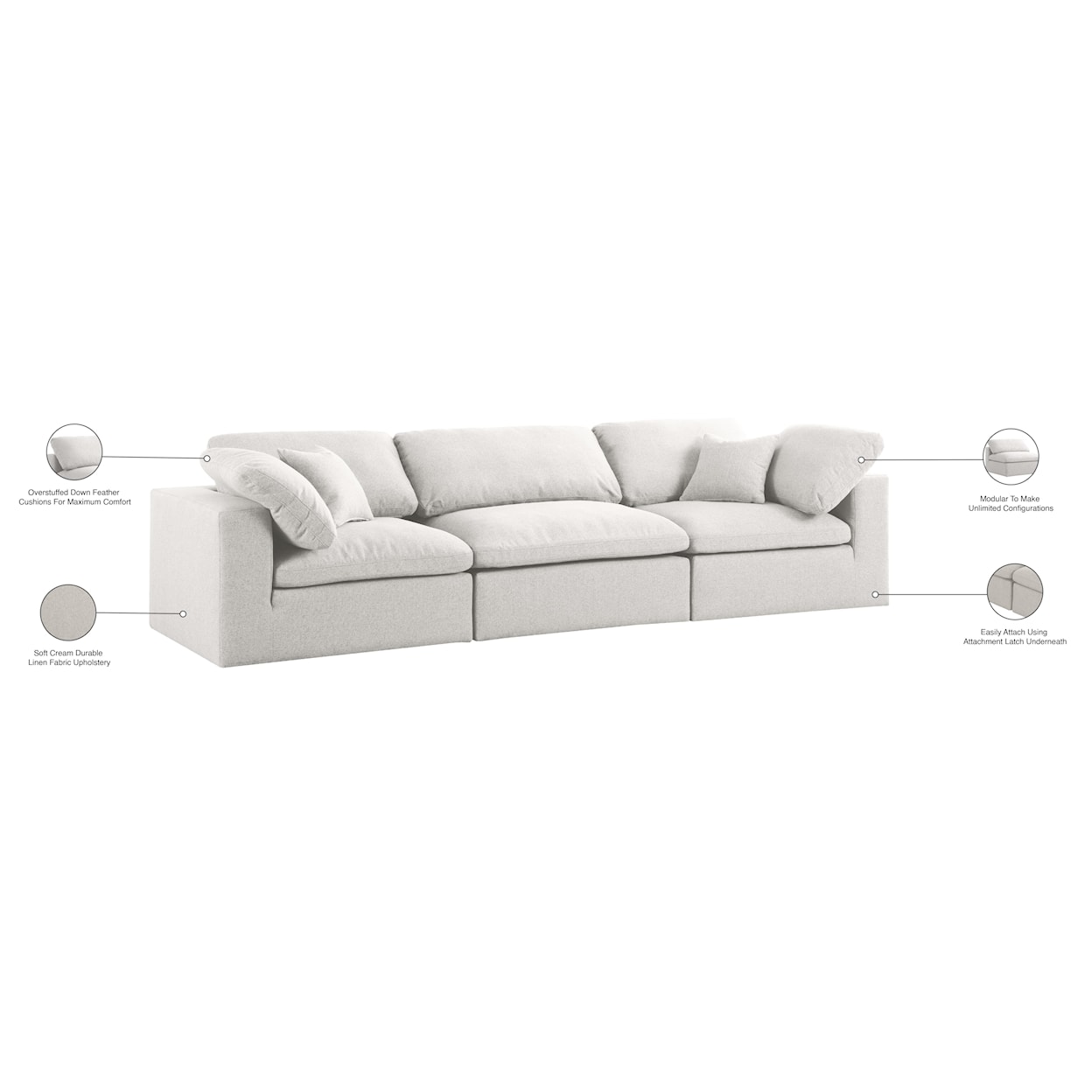 Meridian Furniture Serene Deluxe Comfort Modular Sofa