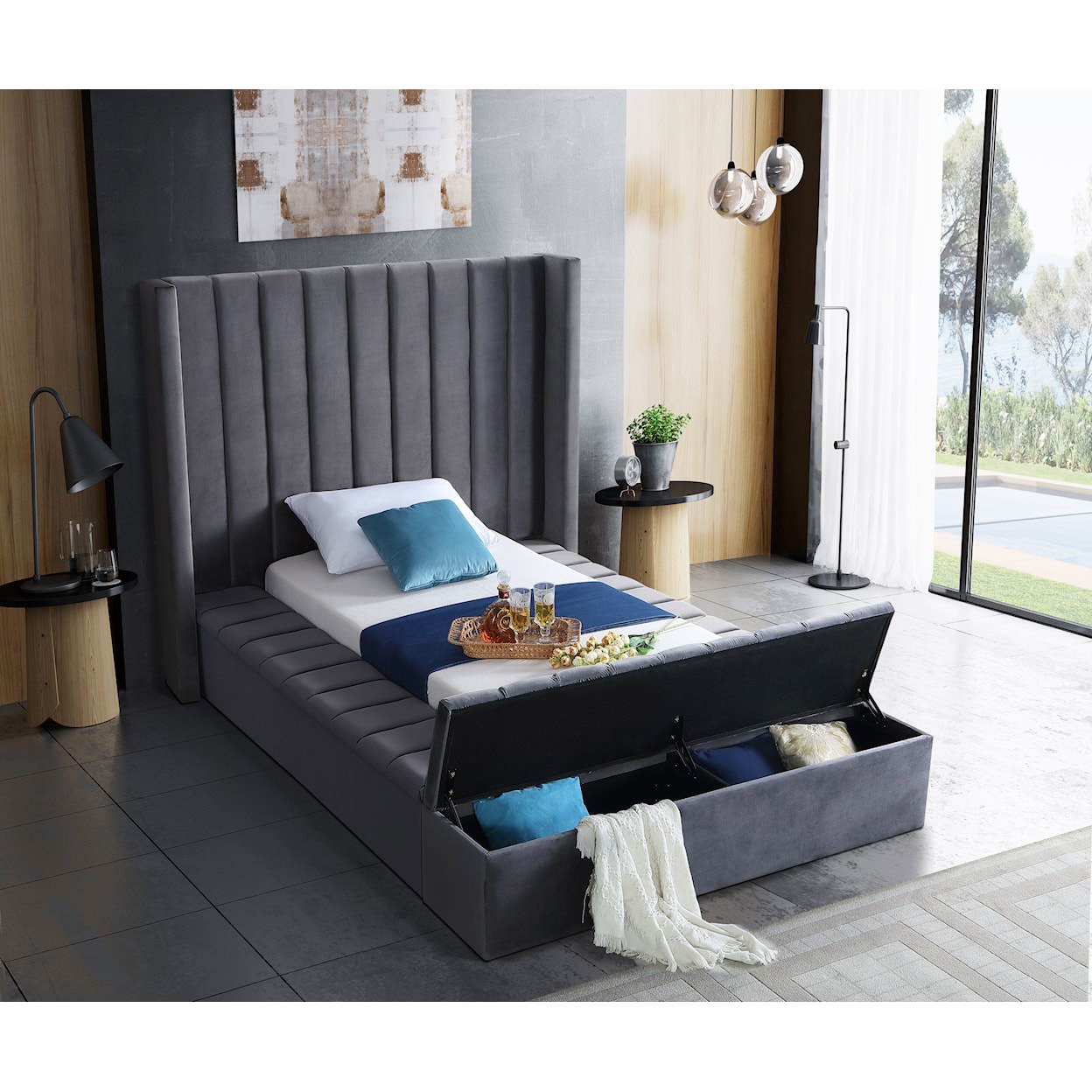 Meridian Furniture Kiki Twin Bed (3 Boxes)
