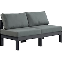 Nizuc Grey Water Resistant Fabric Outdoor Patio Modular Sofa