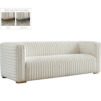 Ravish Cream Velvet Sofa